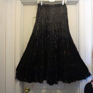 PAST ROMANCE BLACK SATIN BROOMSTICK Maxi Skirt X L